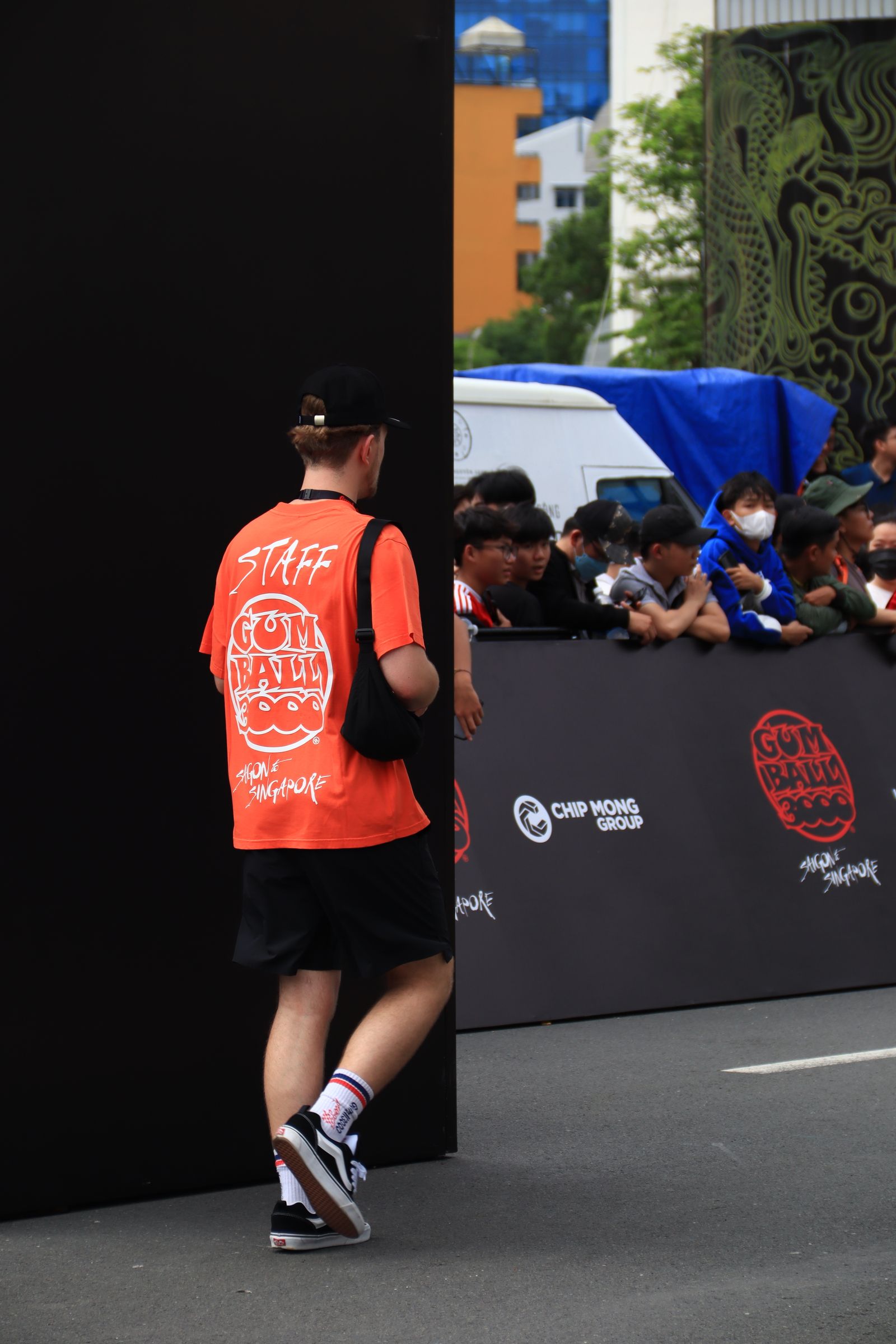 Event staff supporting an outdoor gathering