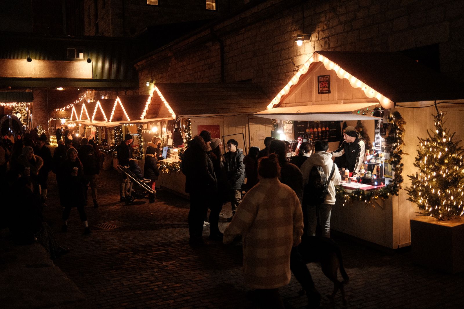 Visitors enjoying a Christmas market